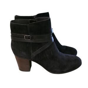 NEW Clarks "Enfield Coco" Ladies Black Suede Ankle Boots Size 12